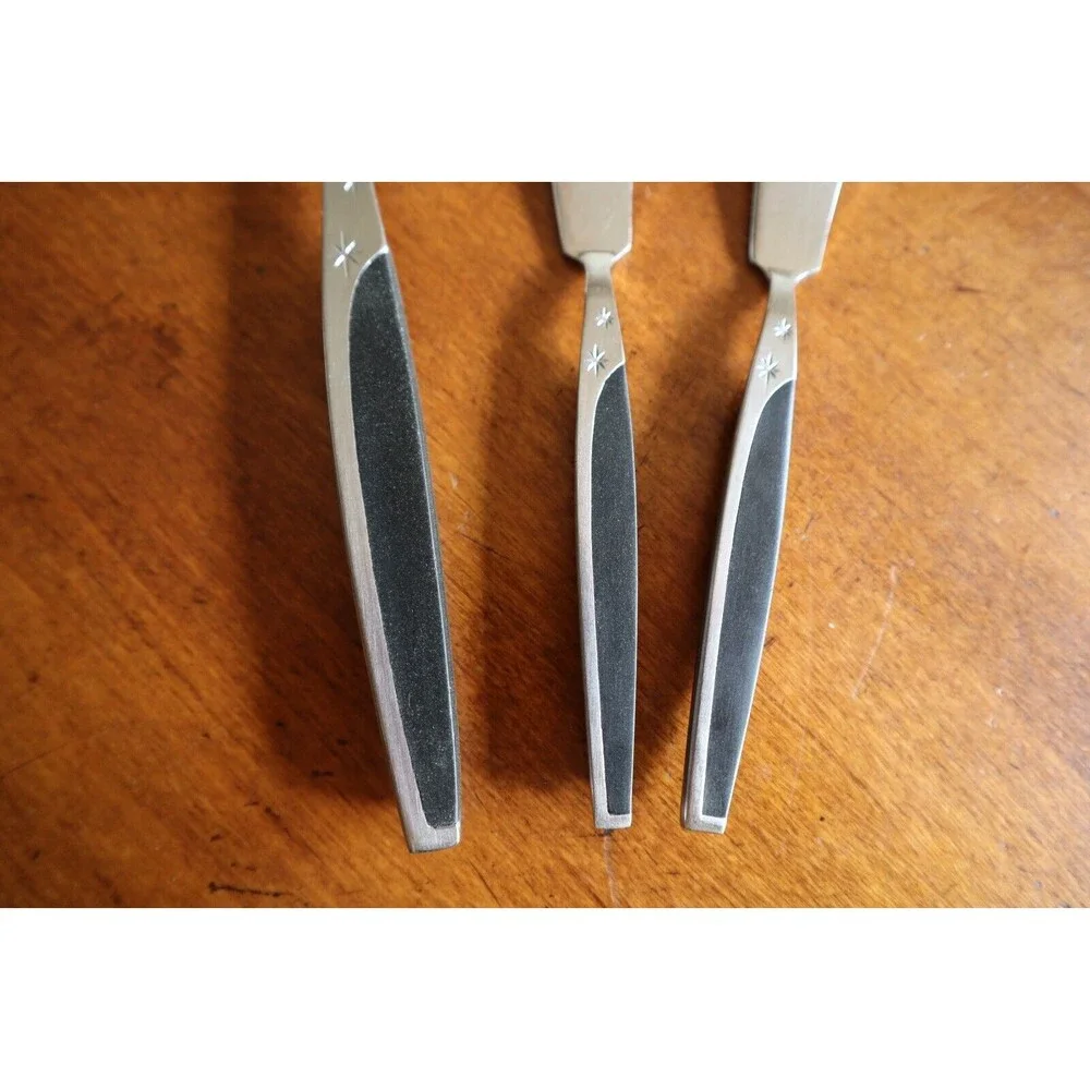 Mar-Crest MCFMCF3 Stainless Ebony 2 Star Twin Starburst: Meat Fork Spreader